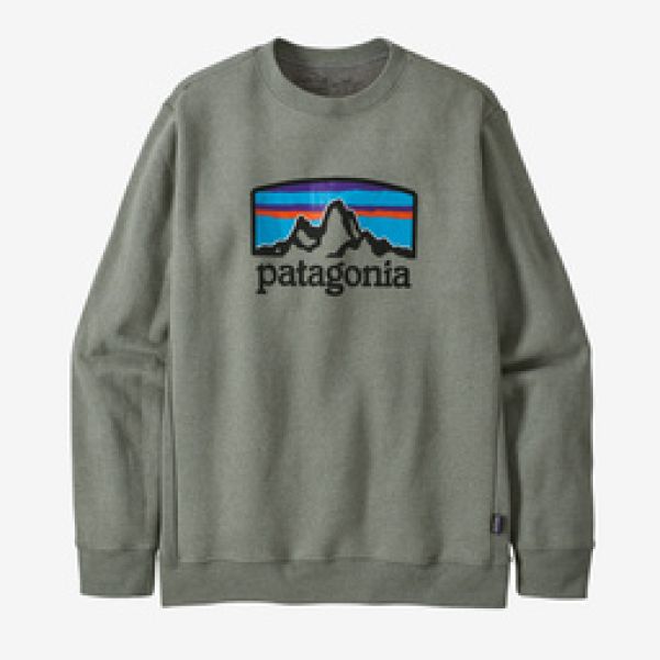 Fitz Roy Horizons Uprisal Crewneck Sweatshirt Fleece Women Sleet Green Patagonia